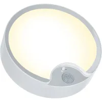 Lámpara De Techo Led Con Sensor De Movimiento, Superbrillante, Funciona Con Pilas, Ideal Para Interiores, Ático, Lavadero, Garaje, Pasillo, Escalera, 19 Cm, 300 Lm, Luz Blanca Cálida.