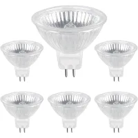 Lámpara Halógena Gu5.3 De 35 W Y 12 V, 400 Lm, Blanco Cálido 2700 K, Regulable, Tipo Mr16, Paquete De 6