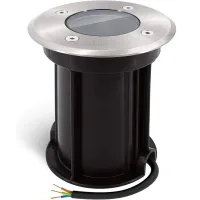 Lámpara De Pie Redonda Empotrable Boru Para Gu10 - Superficie Cepillada - Cable Ip67 Preinstalado, Ø 110 Mm X 130 Mm (bombilla No Incluida)