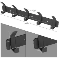 Perchero De Pared, Gancho Para Baño Con 5 Ganchos Para Colgar Mochilas, Chaquetas Y Sombreros, Colgador De Puerta – Negro
