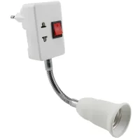 Casquillo E27 Con Interruptor Giratorio De 360°, Adaptador De Lámpara E27, Enchufe, Portalámparas, Casquillo E27 (bombilla No Incluida) Para Oficina, Dormitorio, Cocina, Lámpara De Lectura, Lámpara De