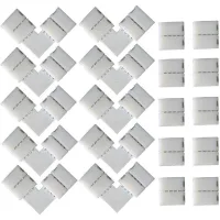 10 Conectores De Esquina Led En Forma De L Con Conexión Rápida De 4 Pines 10 Conectores De Tira Led De 4 Pines Para Tiras Led Smd 5050 Rgb De 10 Mm De Ancho (blanco).