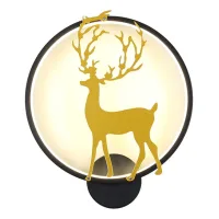 Aplique De Pared Nordic Elk, Lámpara De Mesilla De Noche Para Dormitorio Moderno Y Minimalista, Escalera, Balcón, Luz Led Para Pasillo, Color Negro, Tres Colores De Luz Variables.