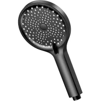 Cabezal De Ducha Ahorrador De Agua, Cabezal De Ducha De Alta Presión, Cabezal De Ducha Ahorrador De Agua Grande (130 Mm De Diámetro) – Con 3 Tipos De Chorro – Ducha De Mano De Alta Presión, Negro, 9 L
