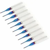 10 Fresas Cónicas De Carburo Con Recubrimiento Azul Para Máquinas De Grabado De Placas De Circuito Impreso Scm (0,8 Mm)