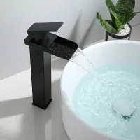 Grifo Para Lavabo, Grifo Para Lavabo De Encimera En Color Negro Mate, Acero Inoxidable, Resistente A La Oxidación, Sin Plomo.