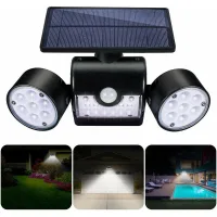 Lámpara Solar De Exterior, Aplique Solar De Pared Para Exteriores, Con 30 Focos Led Dobles E Impermeables, Rotación De 360 Grados Y Sensor De Movimiento Para El Jardín.