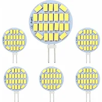 Lámpara Led G4 De 3w, Ac12-24v, 300lm, Blanco Frío 6000k, 24x5730 Smd, Equivalente A Una Lámpara Halógena De 30w, No Regulable, Lámpara Led Redonda G4 Para Iluminación De Armarios Y Luces Empotradas,