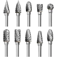 Juego De Fresas Rotativas De Carburo, 10 Piezas, De Doble Dentado, Para Accesorios Dremel Con Vástago Para Tallado De Madera, Perforación, Grabado Y Pulido De Metales.