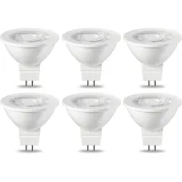 Paquete De 6 Bombillas Led Gu5.3 Mr16 De 5w, Luz Blanca Cálida, No Regulables, 220v [clase Energética G]