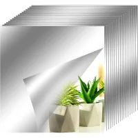 Juego De 18 Espejos Decorativos Autoadhesivos (15 X 15 Cm), Removibles. Ideales Para La Decoración De Interiores De Baños, Salas De Estar Y Dormitorios.