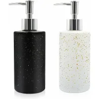 Juego De 2 Dispensadores De Jabón De Vidrio, 350 Ml, Con Bomba, Recargables, Dispensadores De Jabón Para Baño, Cocina, Encimera, Vajilla.