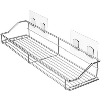 Cesta De Ducha, Estante, Organizador De Baño Y Cocina, Especiero Fabricado En Acero Inoxidable Sus304 – No Requiere Taladrar