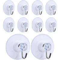 10 Ganchos Con Ventosa, Ganchos De Pared Transparentes Y Extraíbles Con Ventosa Para Baño, Cocina, Ducha, Ganchos Para Toallas, Accesorios (45 Mm)