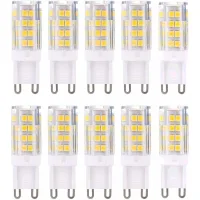 Bombillas Led G9, Luz Blanca Cálida 3000k, 5w, Equivalente A Bombillas Halógenas De 40w, 420 Lúmenes, No Regulable, Paquete De 10 [clase Energética A+]