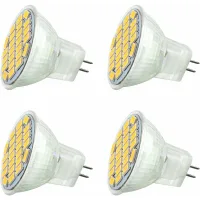 Mr11 Gu4 Led 12v 3w Blanco Frío 6000k, 350lm, 120° 35mm Equivalente A Halógeno Mr11 De 30w, Ac Dc 24v 12v Foco Led Empotrable Gu4 Para Gabinetes De Cocina, No Regulable, Paquete De 4 [clase Energética