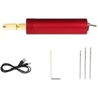 Juego De Microtaladro Eléctrico Para Resina, Minitaladro Eléctrico Para La Fabricación De Joyas, Juego De Soporte Para Bolígrafo Eléctrico, Mango Eléctrico Portátil, Bricolaje Rojo