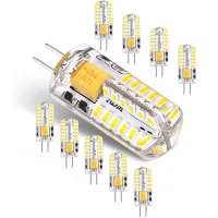 Lámparas Led G4 De 12 V Ca/cc De 3 W, Sin Parpadeo Y De Bajo Consumo (equivalente A Una Lámpara Halógena De 30 W), Luz Blanca Fría De 6000 K, Luz Led G4, 300 Lúmenes, No Regulables, Paquete De 10 Unid
