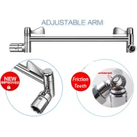 Brazo Extensor De Cabezal De Ducha Ajustable, Herrajes De Extensión De Brazo De Ducha De Latón Niquelado Cepillado Para Montaje En Pared.