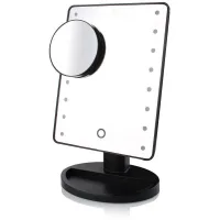 Espejo Iluminado, Espejo De Maquillaje Led Con Aumento De 10x, Espejo Led Recargable Por Usb Y Batería, Espejo De Maquillaje De 360°, Espejo De Aumento Iluminado Para Maquillaje Y Afeitado, Negro