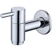 Grifo Mural De Latón Para Lavabo De Baño O Lavadora - Grifo Exterior - Cromado