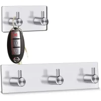 Ganchos Para Toallas De Baño, Ganchos Autoadhesivos De Acero Inoxidable, Perchero, Toallero De Cocina, Baño, Armario, Puerta De Oficina