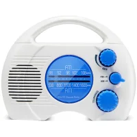 Sy-910 Radio De Ducha Compacta, Impermeable, Am/fm, De 4 Niveles, Con Altavoz Incorporado Y Accesorio Inalámbrico Para Relajación (azul)