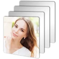Juego De 4 Espejos Autoadhesivos, Espejo Acrílico Adhesivo Para Puerta De 20 X 20 Cm, Espejo Decorativo Cuadrado Flexible Para Montaje En Pared, Ideal Para Baño, Sala De Estar O Dormitorio.
