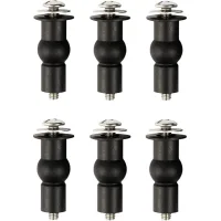 Tornillos De Fijación Para Asiento De Inodoro, Bisagra Para Asiento De Inodoro, Fijaciones Para Asiento De Inodoro Con Pernos De Expansión De Goma, 6 Piezas Negras