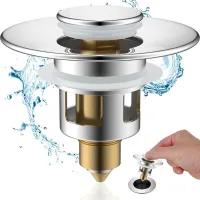Tapón De Desagüe Universal Emergente Para Lavabo, Lavabo De Baño, Lavabo De Cocina, Filtro De Desagüe Antibloqueo Y Antiobstrucción, Filtro De Pelo Antiolor Para Orificios De Desagüe.