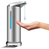 Dispensador Automático De Jabón De Acero Inoxidable, Dispensador De Desinfectante Sin Contacto Con Sensor Infrarrojo, Interruptor Ajustable Y Base Impermeable (plateado).
