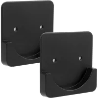 Soporte Adhesivo Para Barra De Cortina De Ducha - Retenedor De Barra - No Requiere Perforación - Paquete De 2 (negro Mate)