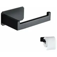 Portarrollos De Papel Higiénico Original De Acero Inoxidable, Soporte De Pared Sin Necesidad De Taladrar, Soporte De Papel Higiénico Negro Con Adhesivo 3m Para Decoración De Baño, Aseo Y Cocina, Acces