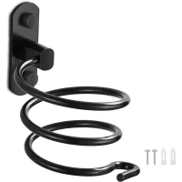 Soporte Para Secador De Pelo, Soporte De Pared De Aluminio Para Secador De Pelo, Organizador De Cables Para Cocina, Baño Y Accesorios De Baño (negro)
