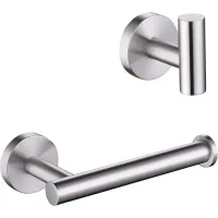 Soporte De Papel Higiénico De Pared Con Ganchos, Autoadhesivo, De Acero Inoxidable 304, Para Inodoro Y Baño, Color Plata.