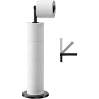 Soporte Para Papel Higiénico Independiente, Dispensador De Papel Higiénico De Acero Inoxidable, Soporte Para Papel Higiénico Con Portarrollos Resistente, Soporte Para Papel Higiénico Inoxidable (negro