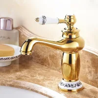 Grifo De Fregadero De Cerámica Retro, Grifo Mezclador Antiguo Vintage Para Agua Caliente/fría, Repuesto Decorativo Para Cocina Y Baño (corto)
