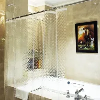 Cortina De Ducha Eva Con Efecto 3d, 180 X 180 Cm, Semitransparente, Impermeable Y Antimoho, Para Ducha O Bañera En Casa.