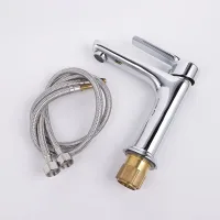 Grifo Mezclador Para Lavabo De Baño (1 Unidad) De Acero Inoxidable 304, Para Agua Fría Y Caliente.