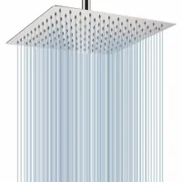 Cabezal De Ducha De Techo Grande De 30 Cm - Cabezal De Ducha Cuadrado De Acero Inoxidable De Alta Presión Para Una Ducha Cómoda - Montaje En Pared O Techo (cromado)