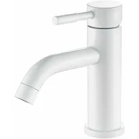 Grifo De Baño Blanco, Grifo Mezclador De Lavabo De Acero Inoxidable