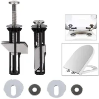 Kit Universal De Dos Piezas Para Reemplazar Los Tornillos Del Asiento Del Inodoro, Pernos De Bisagra De Acero Inoxidable De Alta Resistencia Con Arandelas Metálicas De Dos Tamaños.