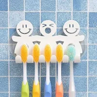 Bonito Soporte Para Cepillos De Dientes Con Ventosa Para Decoración De Pared De Baño, Talla Única.