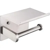 Portarrollos De Papel Higiénico, Moderno, De Acero Inoxidable Cepillado Sus 304, Con Estante Para Teléfono, Accesorio De Baño Y Cocina F928-03d