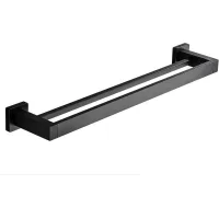 Toallero Doble Para Baño, Barra Para Toallas De Pared Negra, Soporte Para Toallas De Baño De Acero Inoxidable, Toallero De Cocina, Soporte Para Toallas, 40 Cm