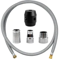 Manguera De Ducha Flexible, Manguera Trenzada De Acero Inoxidable, Con 3 Adaptadores, Manguera De Ducha De Acero Inoxidable Para Grifos De Cocina Y Baño Y Tanques, Con Bola De Peso
