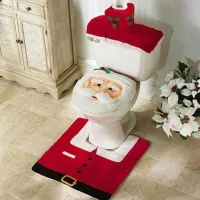 Decoraciones Navideñas Para El Inodoro: Asiento De Inodoro Con Forma De Muñeco De Nieve Rojo Y Blanco.