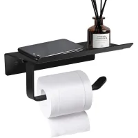 Soporte De Papel Higiénico De Pared, Portarrollos De Papel Higiénico, Soporte De Papel Higiénico De Aluminio De Pared Con Estantes Espaciosos, Para Baños, Cocinas Y Almacenamiento.