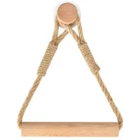 Soporte Autoadhesivo Para Rollo De Papel Higiénico, Soporte Para Papel Higiénico De Baño, Anillo Para Toallas De Cuerda De Madera (1 Pieza)