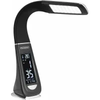 Lámpara De Escritorio Led Multifuncional 4 En 1 En Blanco Y Negro Con Calendario, Reloj Y Termómetro Para El Hogar Y La Sala De Estar.